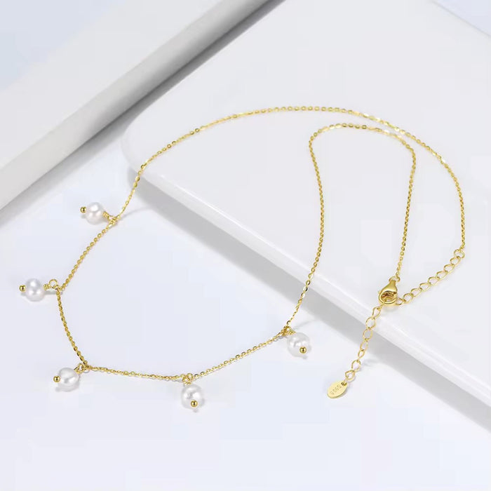 Elegant 925 Sterling Silver & 18k Gold Plated Floral Necklace - Perfect for Women
