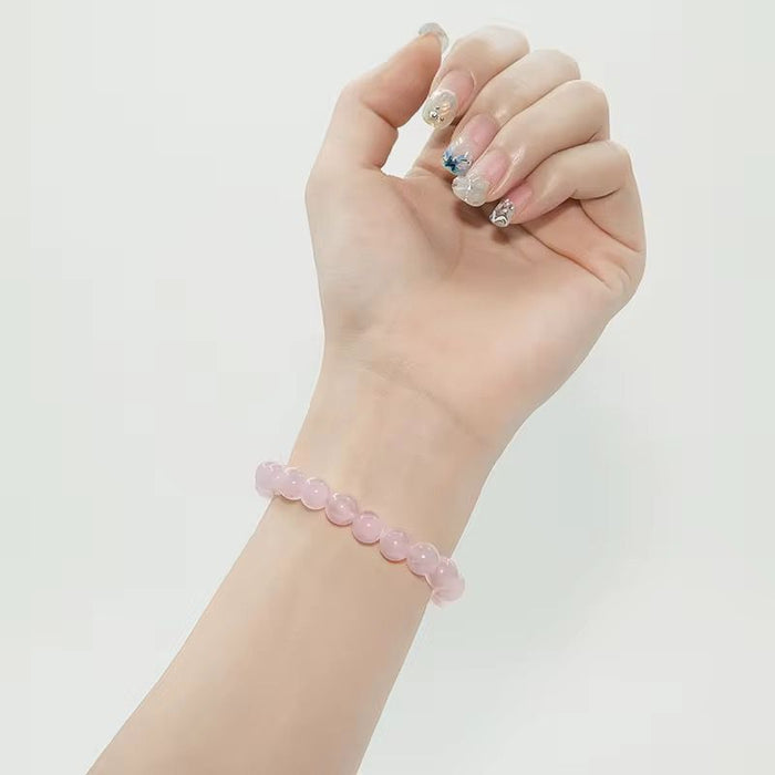 Pack of Rose Gold Plated Butterfly Flowers Necklace Zircon Crystal Pearl Shell Garland Neclace and Pink Rose Quartz Bracelet for Women