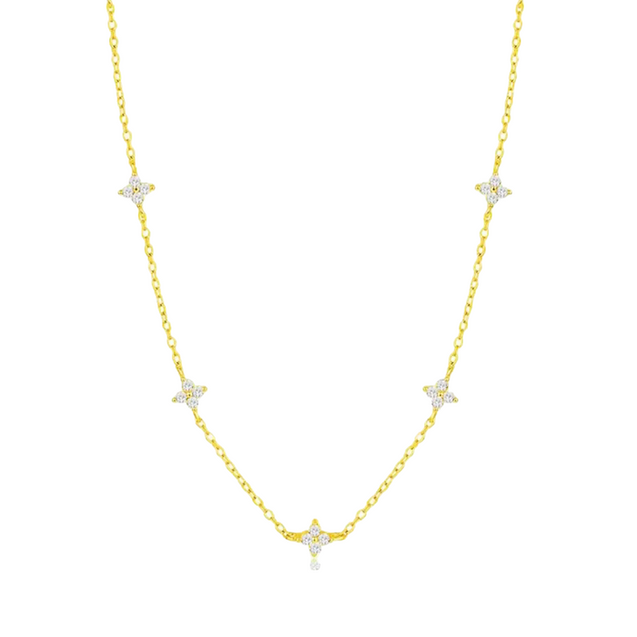 Elegant 925 Sterling Silver & 18k Gold Plated Floral Necklace - Perfect for Women