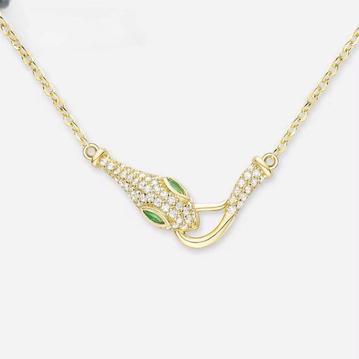 925 Sterling Silver Modern Touch Serpent Pendant Necklace