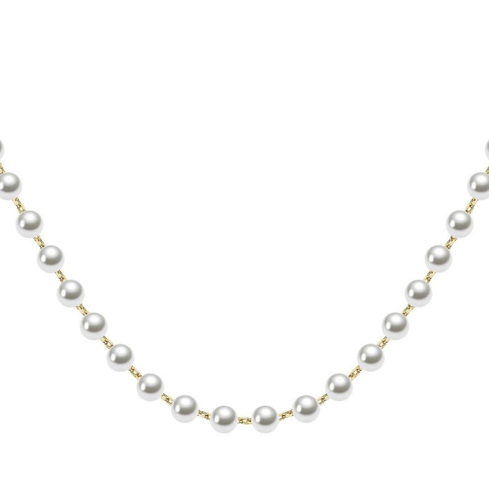 Dainty Pearl Beads Necklace - 925 Silver & 18K Gold Plated | Chic Layered Design | Stylish Gift