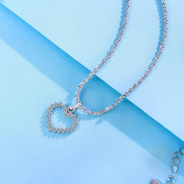 925 Sterling Silver 'Eternal Love' Heart Pendant Necklace