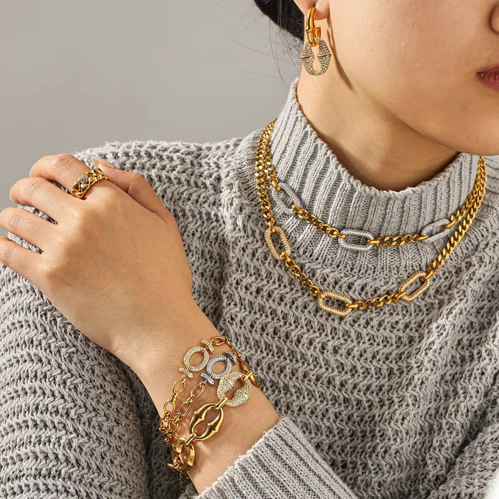 18K Real Gold-Plated Stainless Standout Necklace for Women