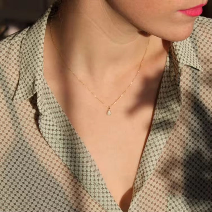 925 Sterling Silver Natural Opal Stone Pendant Necklace