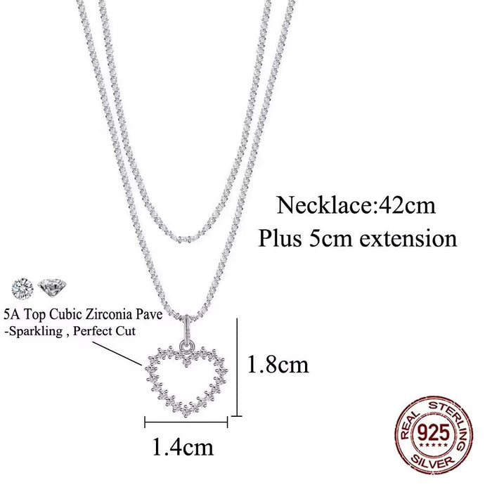 925 Sterling Silver 'Eternal Love' Heart Pendant Necklace
