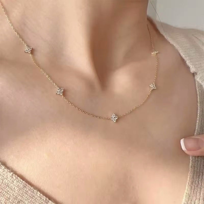 Elegant 925 Sterling Silver & 18k Gold Plated Floral Necklace - Perfect for Women
