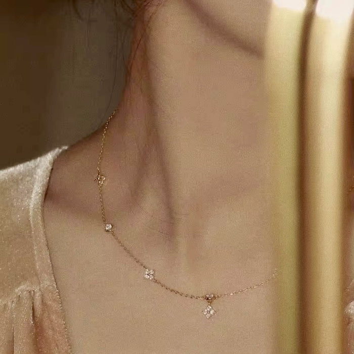 Elegant 925 Sterling Silver & 18k Gold Plated Floral Necklace - Perfect for Women