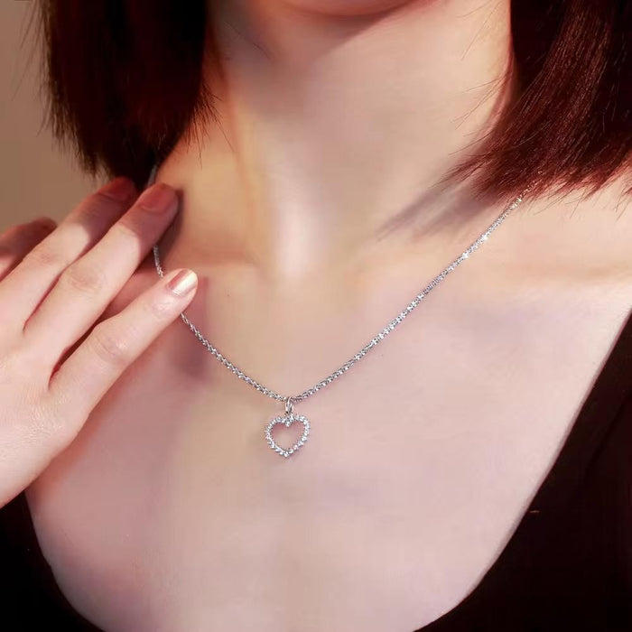 925 Sterling Silver 'Eternal Love' Heart Pendant Necklace