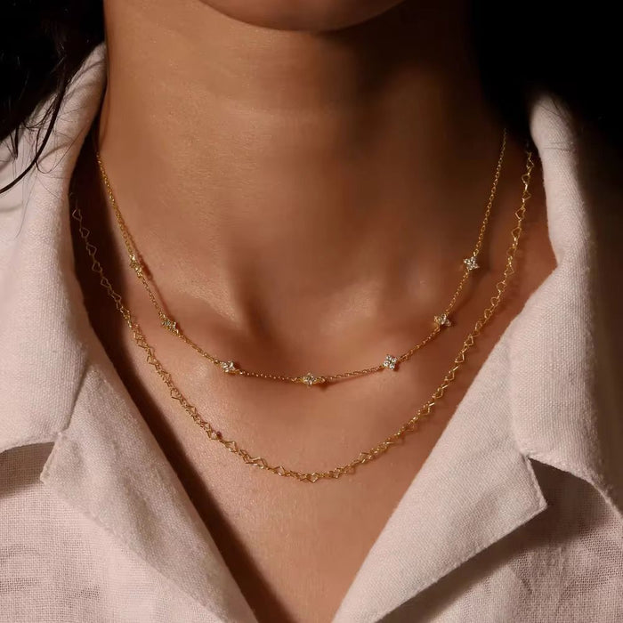 925 Sterling Silver Necklace for Women Lightweight Luxury Elegant Versatile Clavicle Chain