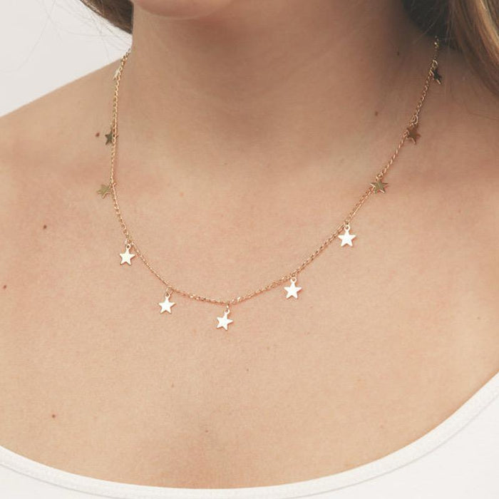 Star Alloy Pendant Partywear Necklace