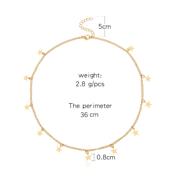 Star Alloy Pendant Partywear Necklace