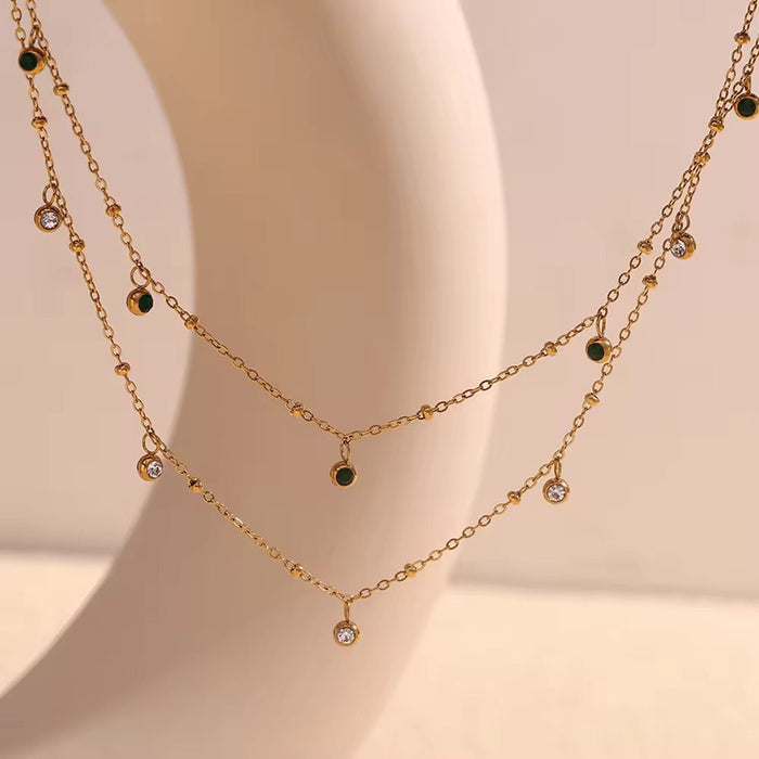 18k Gold Plated Anti Tarnish Choker Bead Chain Stainless Steel Necklace