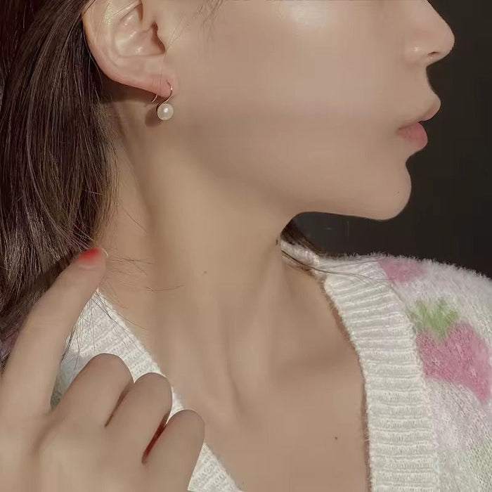 925 Silver Earrings for Women Fashion Gift Party Pearl Earrings