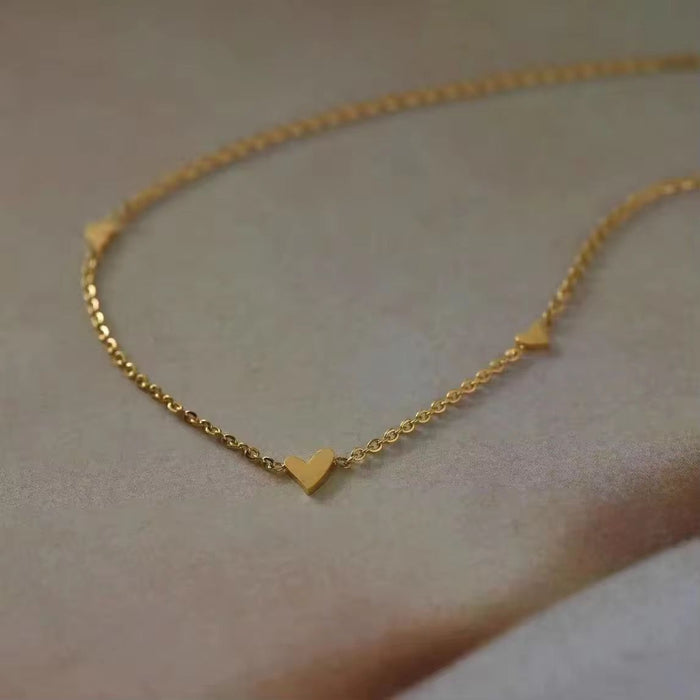 18K Gold Coated Mini Heart Necklace for Women