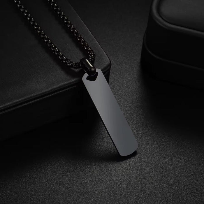 Men's Simple Pendant Stainless Steel Three-Dimensional Rectangular Geometric Necklace