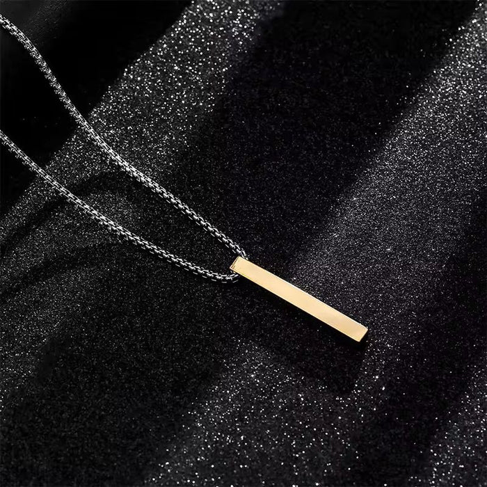 Men's Pack of Gold Pendant Style Titanium Steel Silver Necklace & Trendy Rope Bracelet