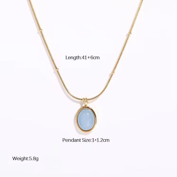 18K PVD Gold Plated Natural Shell Pendant Stainless Steel Necklace