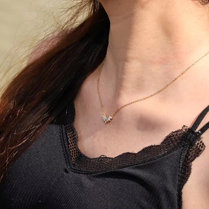 18K Real Gold-Plated Blooming Flower Pendant Necklace for Women