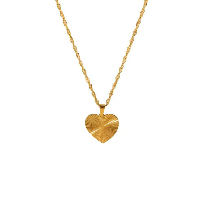18K Real Gold-Plated Shimmering Love Pendant Necklace for Women