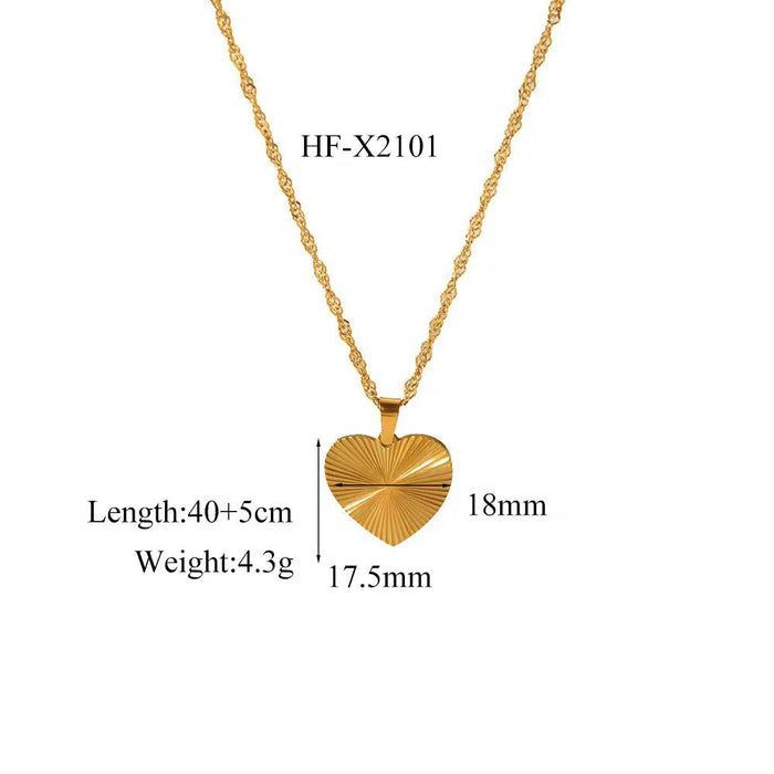 18K Real Gold-Plated Shimmering Love Pendant Necklace for Women