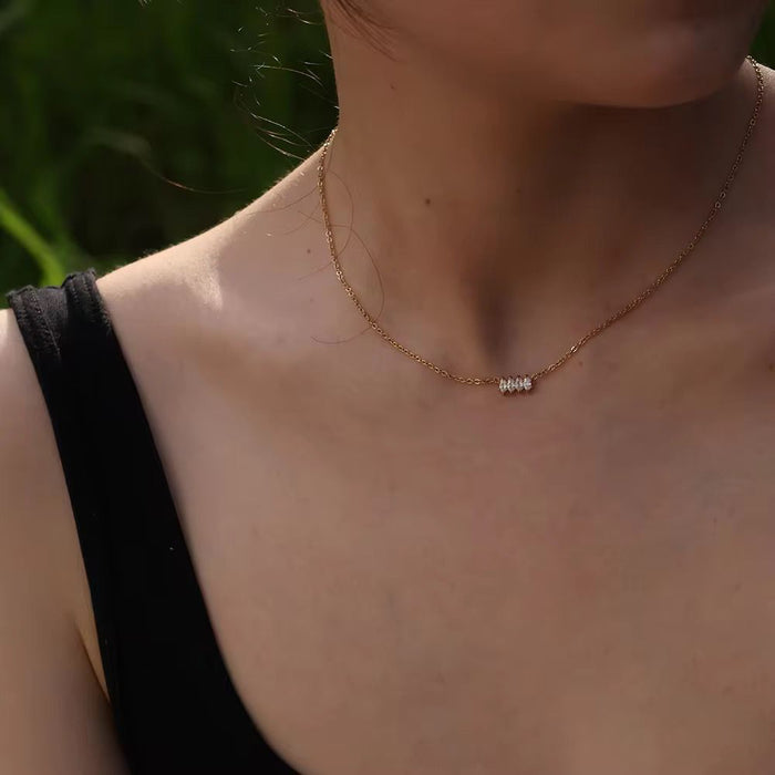 18K Real Gold-Plated Shiny Zircon Pendant Necklace for Women