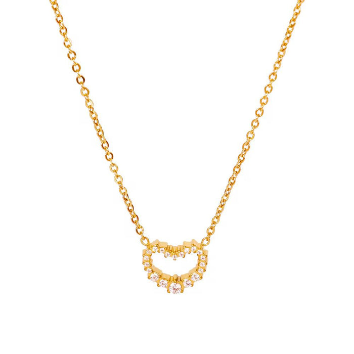 18K Real Gold-Plated Luxury Heart Pendant Necklace for Women