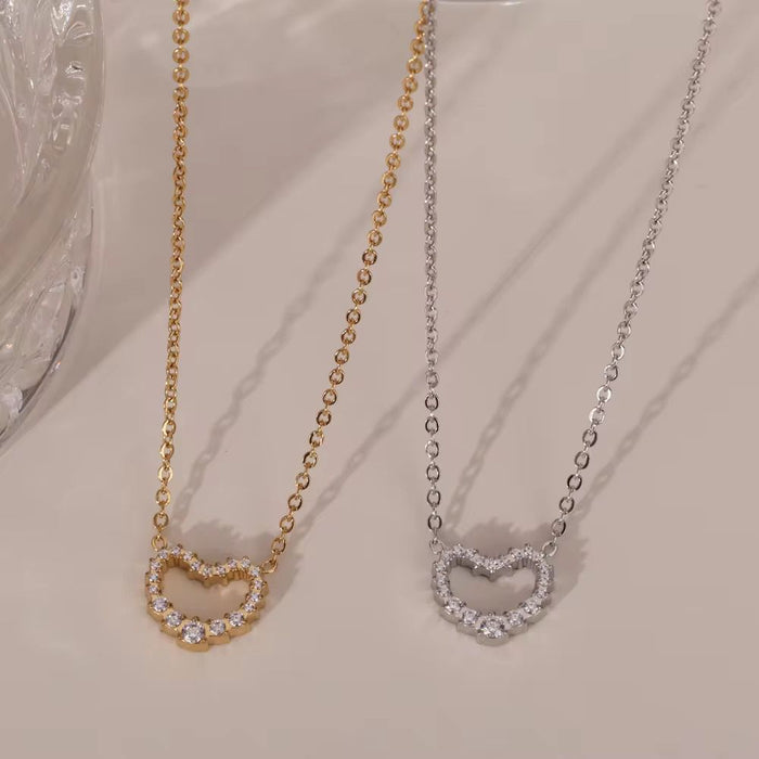 18K Real Gold-Plated Luxury Heart Pendant Necklace for Women