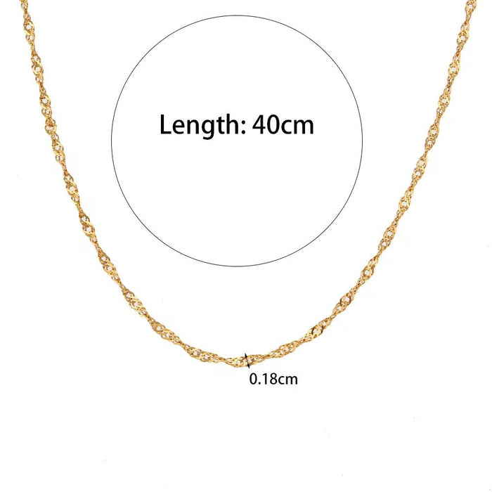 18K Real Gold-Plated Luxury Daily Wear Rope Chain for Women
