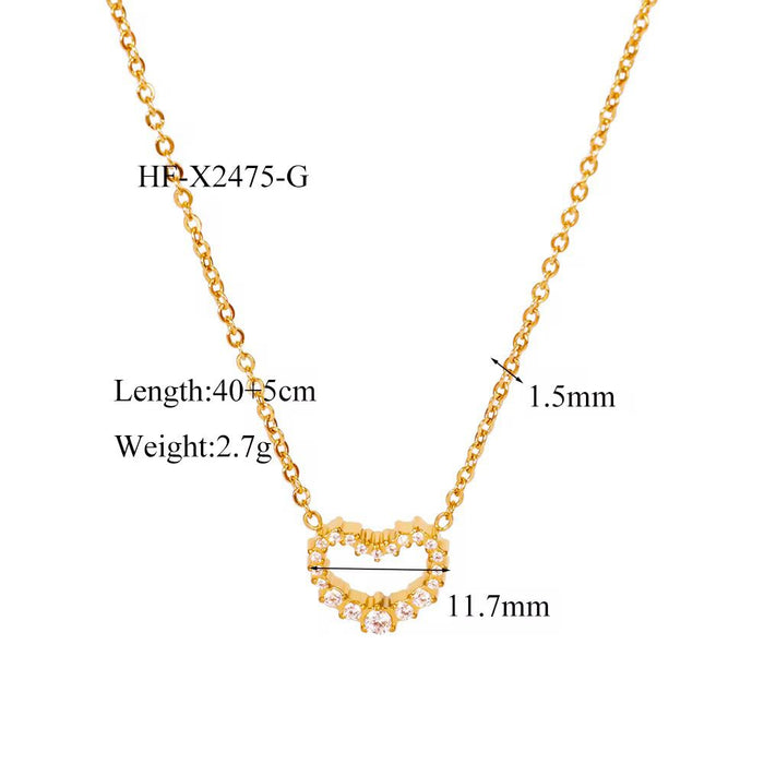 18K Real Gold-Plated Luxury Heart Pendant Necklace for Women