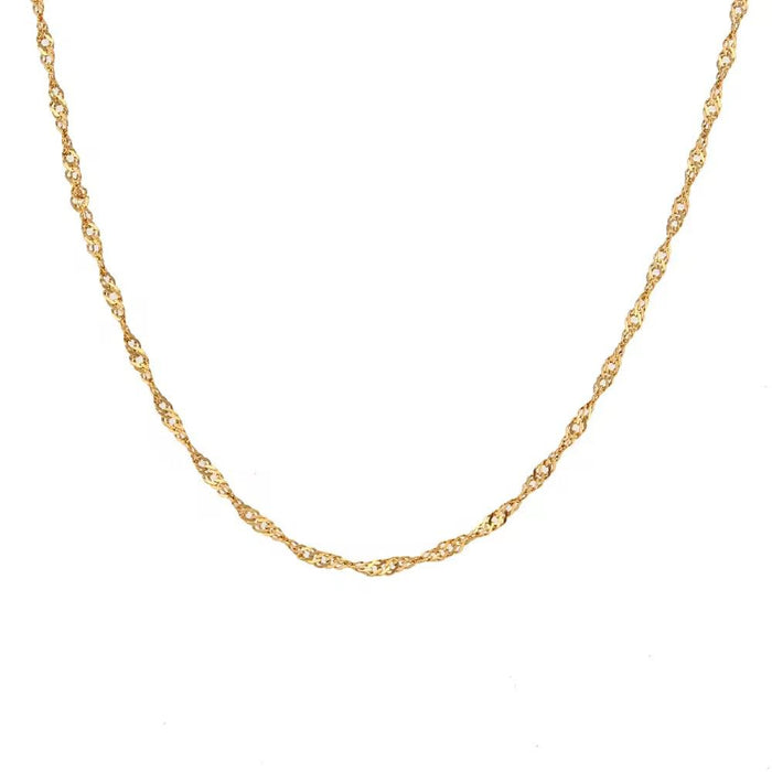 18K Real Gold-Plated Luxury Daily Wear Rope Chain for Women