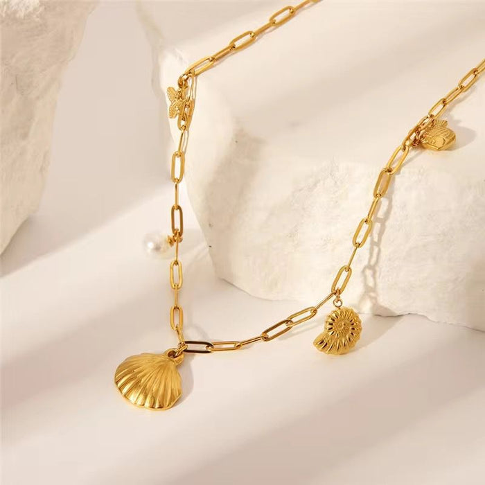 18K Real Gold-Plated Classy Ocean Necklace for Women