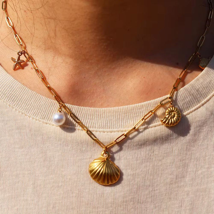 18K Real Gold-Plated Classy Ocean Necklace for Women