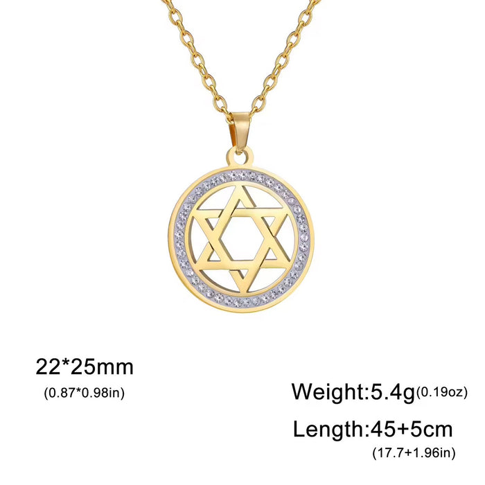Spiritual 18K Real Gold-Plated Stainless-Steel Swastika Necklace for Women