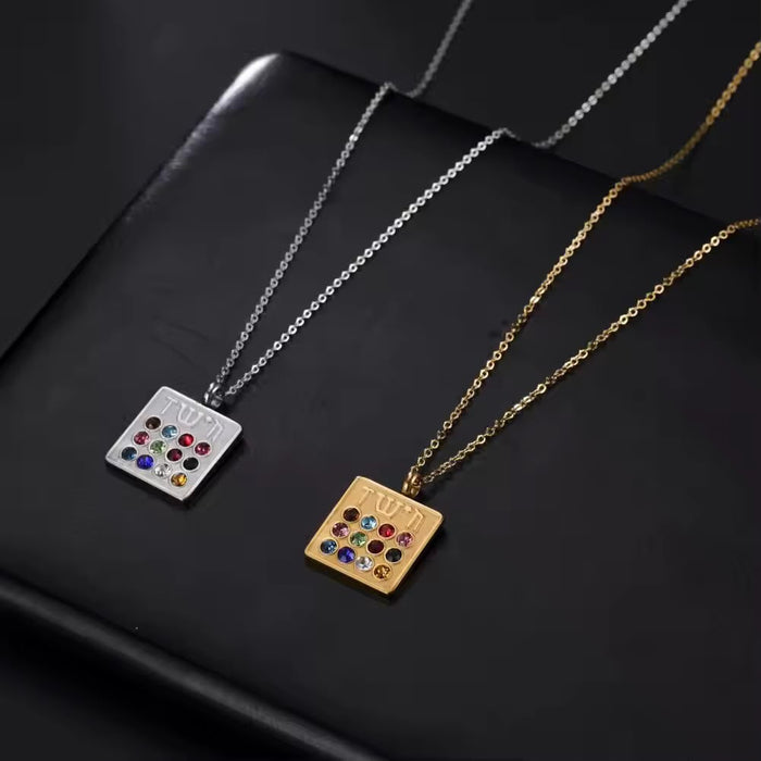 Spiritual 18K Real Gold-Plated Stainless-Steel Lucky Birthstone Necklace for Women