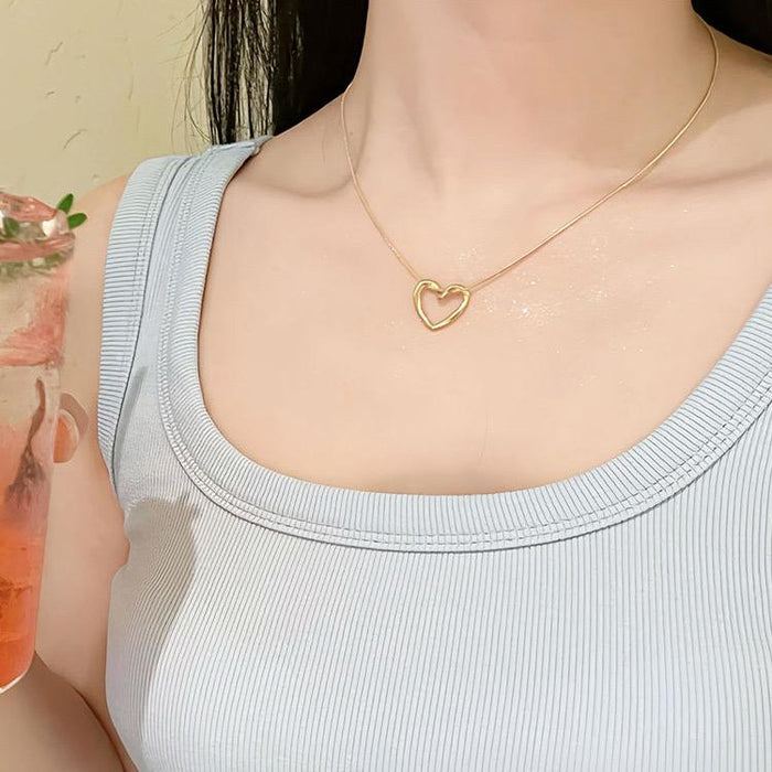 Heart Shaped Gold Coated Necklace for Women