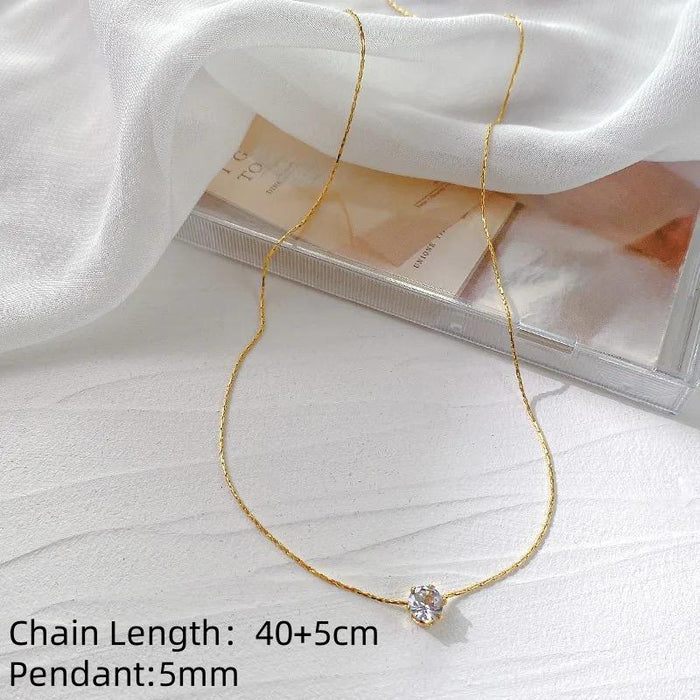 18k PVD Gold Coated Non Tarnish Diamond Pendant Necklace for Women