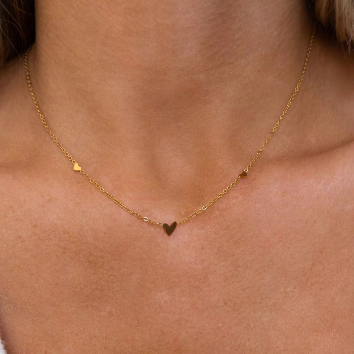 18K Gold Coated Mini Heart Necklace for Women