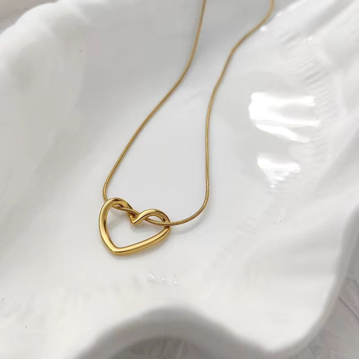 Heart Shaped Gold Coated Necklace for Women