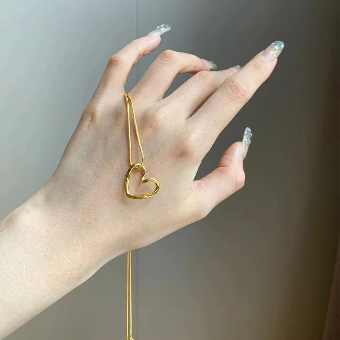 Heart Shaped Gold Coated Necklace for Women