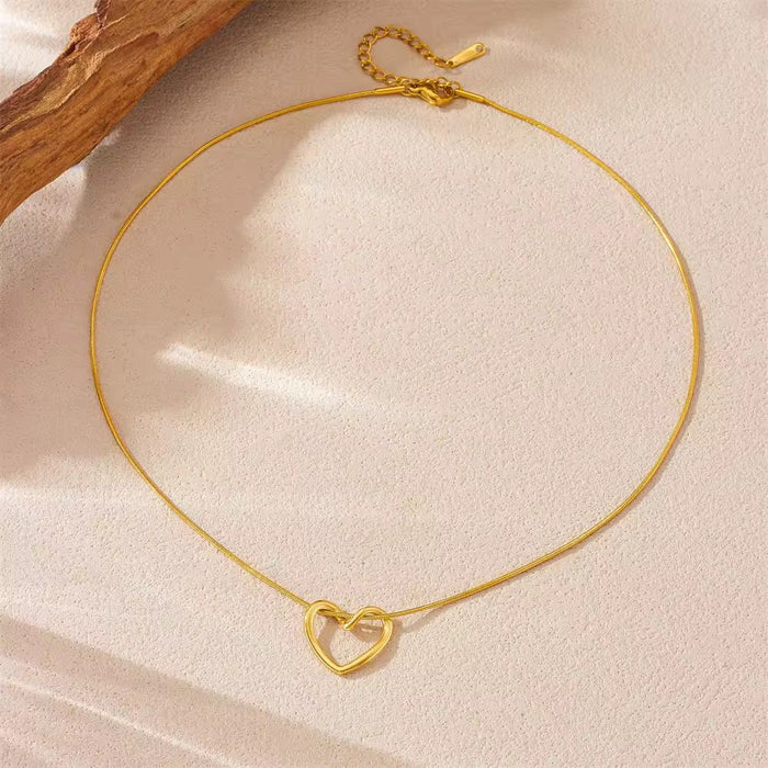 Heart Shaped Gold Coated Necklace for Women