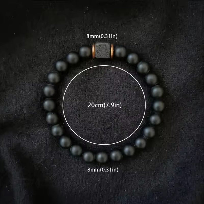 Pack of Trendy Rope & Natural Volcanic Stone Bracelet for Men (Pack of 2)