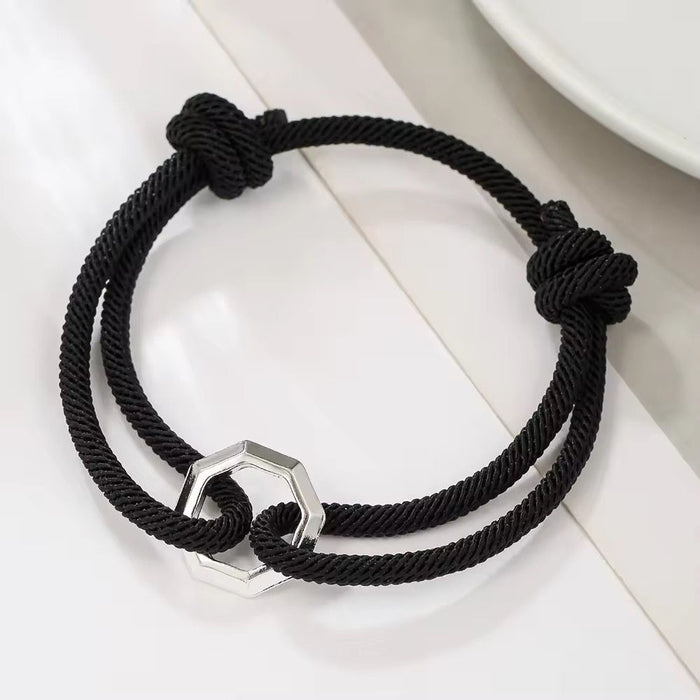 Pack of Trendy Rope & Classy Beads Bracelet for Men (Pack of 2)