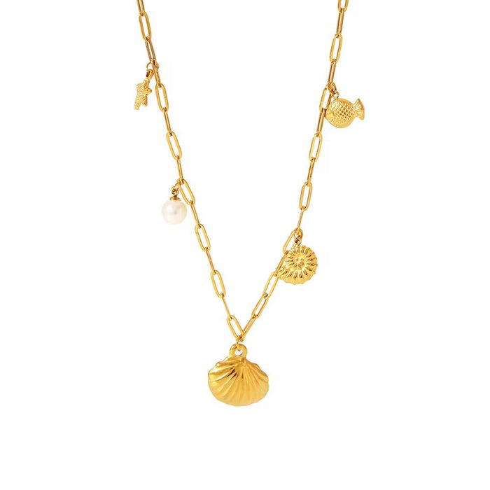 18K Real Gold-Plated Classy Ocean Necklace for Women
