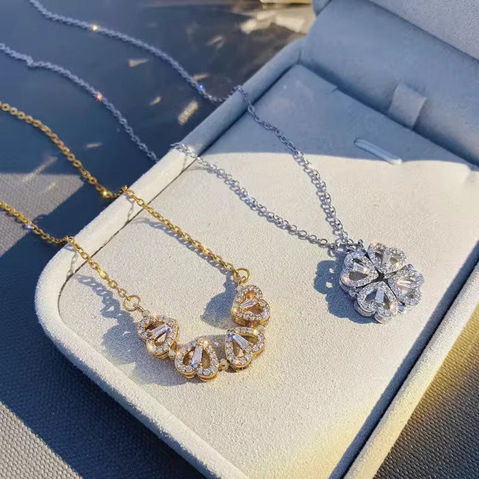 18K Real Gold-Plated Stainless Steel Heart Shape Necklace for Women