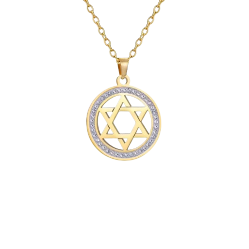 Spiritual 18K Real Gold-Plated Stainless-Steel Swastika Necklace for Women