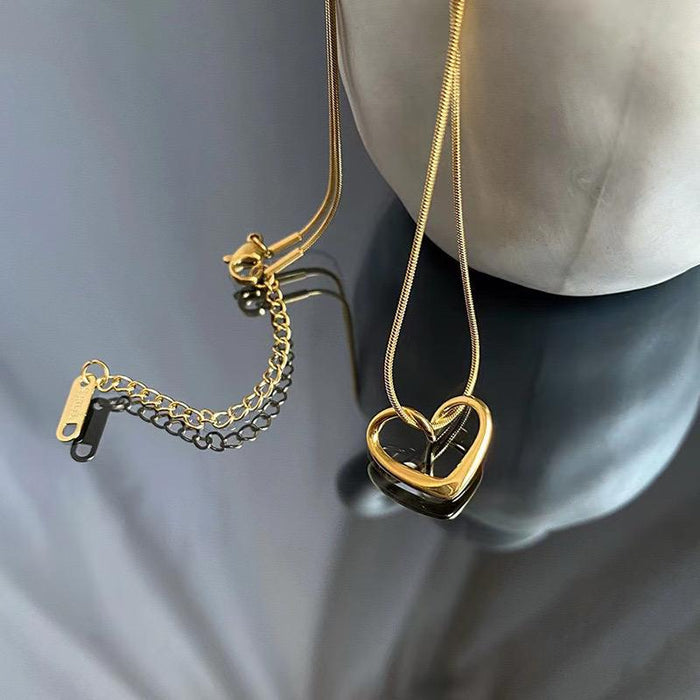 Heart Shaped Gold Coated Necklace for Women