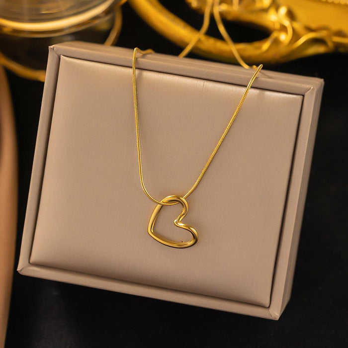 Heart Shaped Gold Coated Necklace for Women
