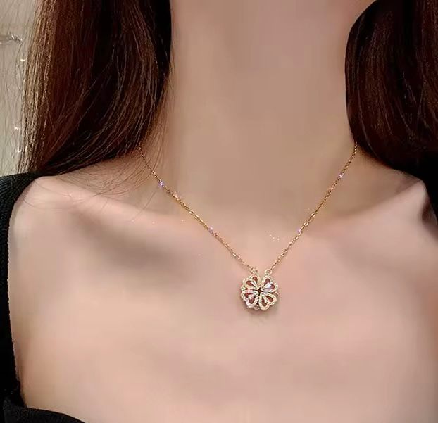 18K Real Gold-Plated Stainless Steel Heart Shape Necklace for Women