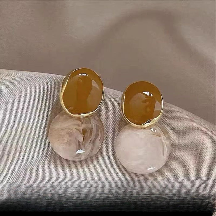 Pack of Vintage Drop Earrings & White Brown Resin Flower Drop Earrings for Women
