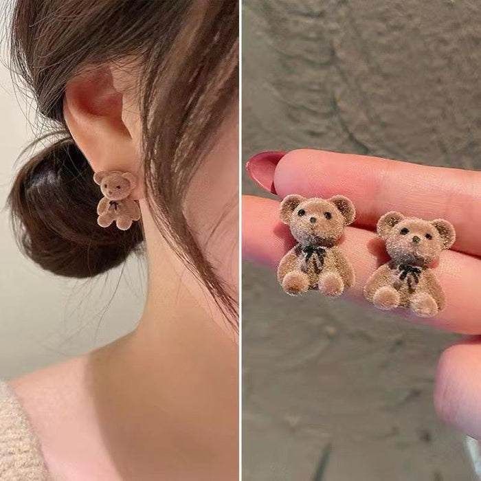 Pack of Cartoon Bunny & Teddy Ear Stud Earring